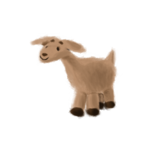 Cartoony wool goat